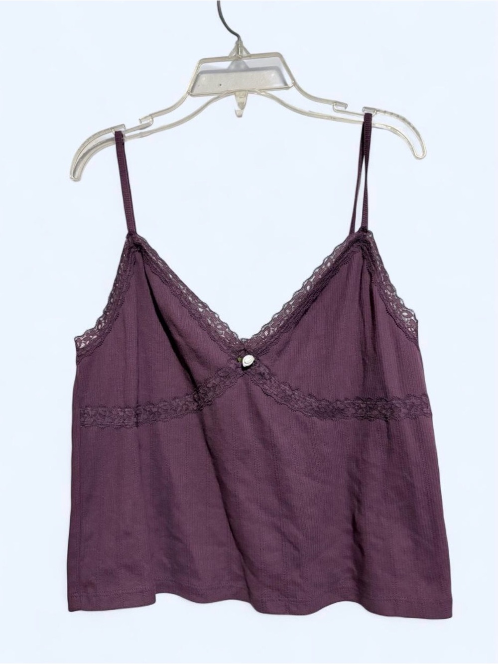 Aeropostale Plum Lace-Trim Camisole Tank crop